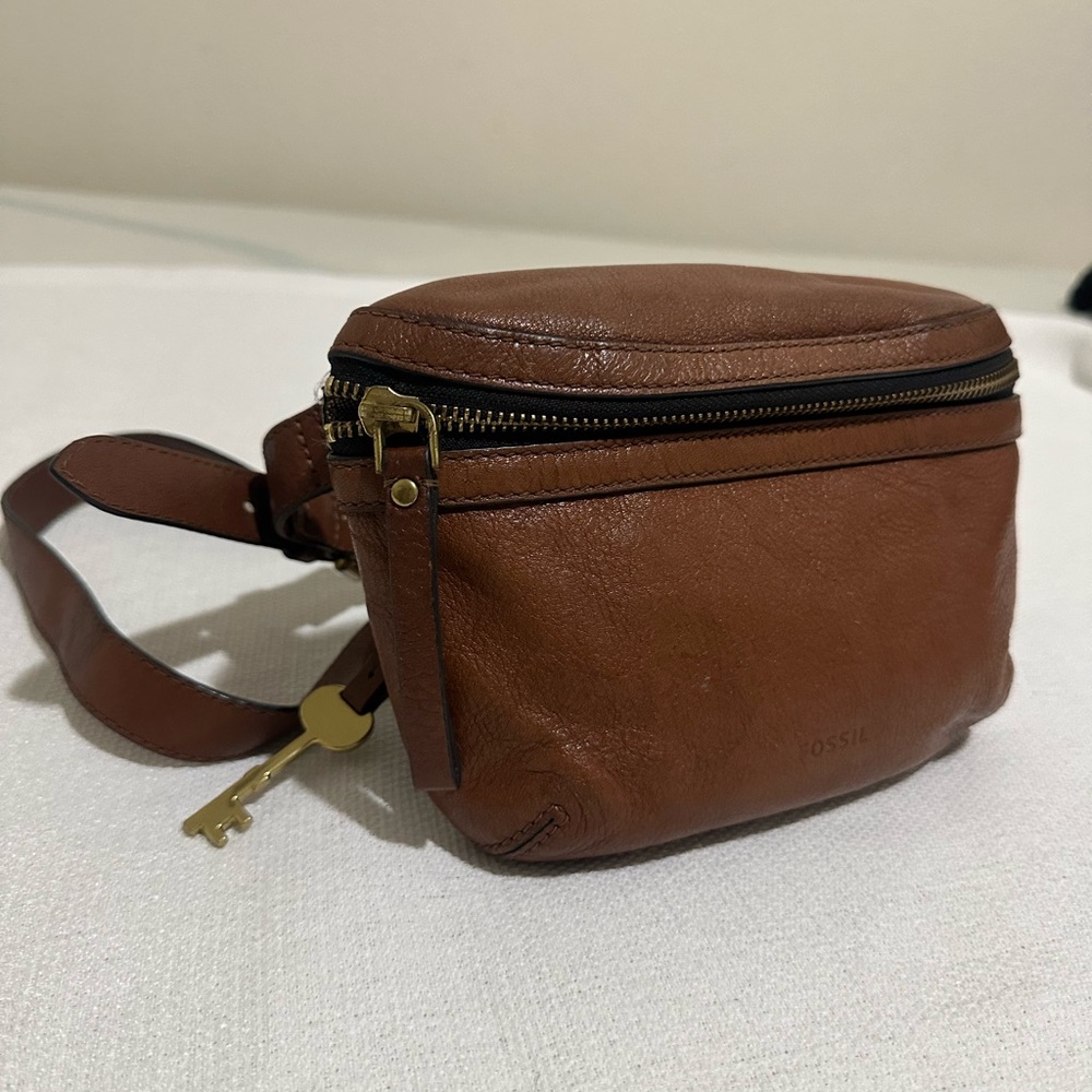 Fossil Tan Leather Belt Bag